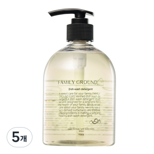 패밀리그라운드 맨손설거지 1종 젖병 주방세제, 5개, 500ml