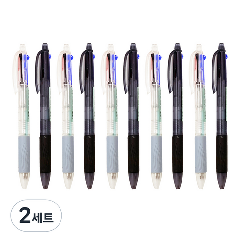 더오픈하우스 아젠다 3색 볼펜 0.5mm 블랙 5p + 화이트 5p 01-0105, 혼합 색상, 2세트