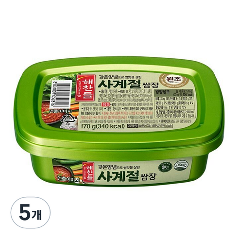해찬들 사계절 쌈장, 170g, 5개