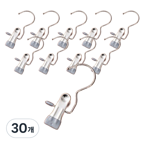 블체 스텐 후크 클립, 그레이, 30개
