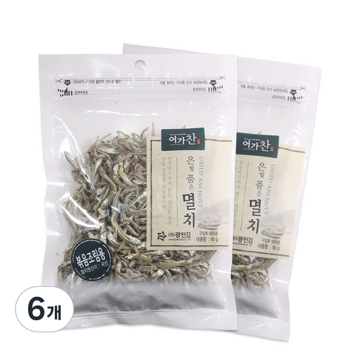 어가찬 은빛품은 멸치 볶음조림용, 180g, 6개