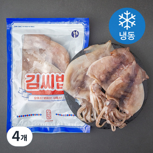 김씨밥 손질 오징어 (냉동), 600g(4~6미), 4개