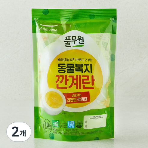 풀무원 동물복지 깐계란 500g, 10구, 2개