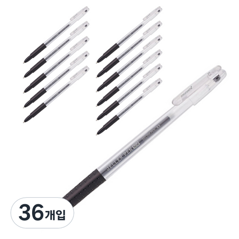모나미 젤러502 중성펜 0.5mm, Black, 36개입