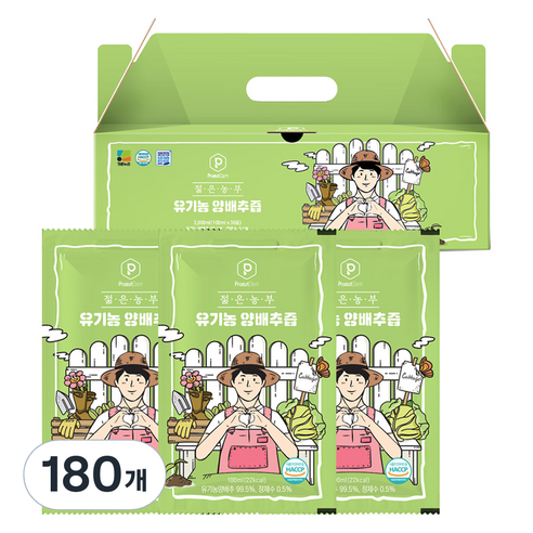 푸릇담 젊은농부 유기농 양배추즙, 180개, 100ml
