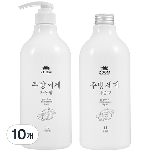 줌 주방세제 자몽향, 1L, 10개