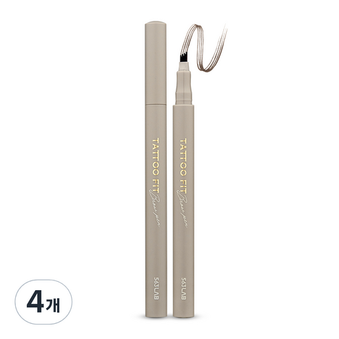 563랩 타투핏 브로우펜 0.9g, 03 내추럴브라운, 4개