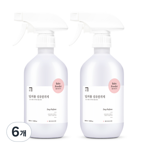 살림백서 딥퍼퓸 섬유탈취제, 500ml, 6개, 베이비파우더