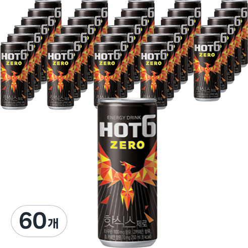 핫식스 제로 탄산음료, 250ml, 60개 - 가격 변동 추적 그래프 - 역대가