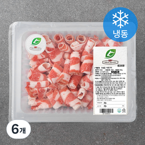 미트엔조이 미국산 우삼겹 바로구이 (냉동), 600g, 6개