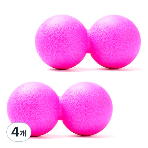 컬러풀 마사지 스트레칭 더블볼, 4개, 핑크