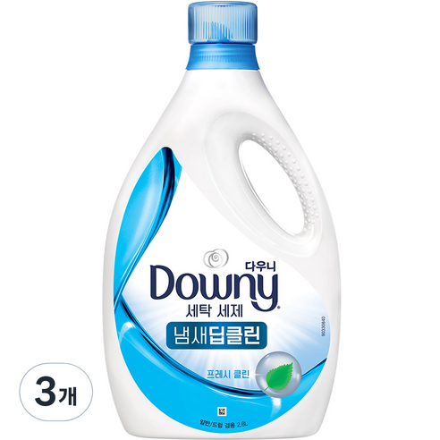다우니 프리미엄 액체형 세제 냄새딥클린 블루 프레시 클린, 3개, 2.8L