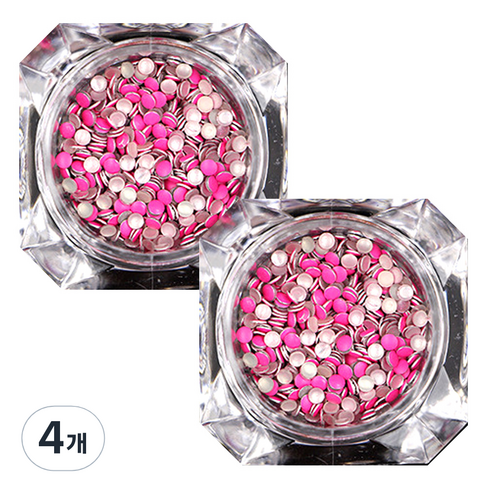 이코디 원형 스터드 3mm, 핑크, 4개
