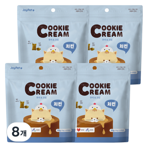 조이펫 쿠키 앤 크림 고양이간식, 치킨, 60g, 8개
