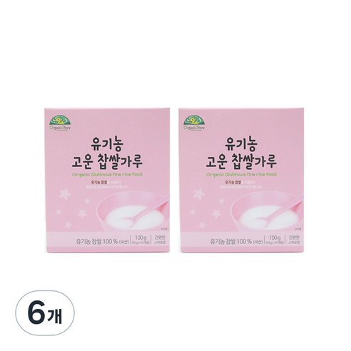 오가닉스토리 유기농 고운 찹쌀가루, 6개, 100g