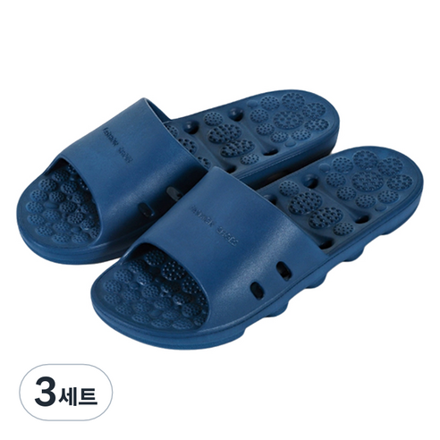 언헤브 패션 지압 슬리퍼 250, 04 네이비블루, 3세트