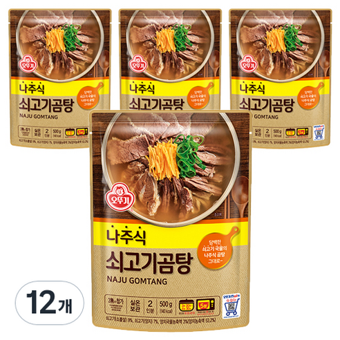 오뚜기 나주식 쇠고기 곰탕, 12개, 500g