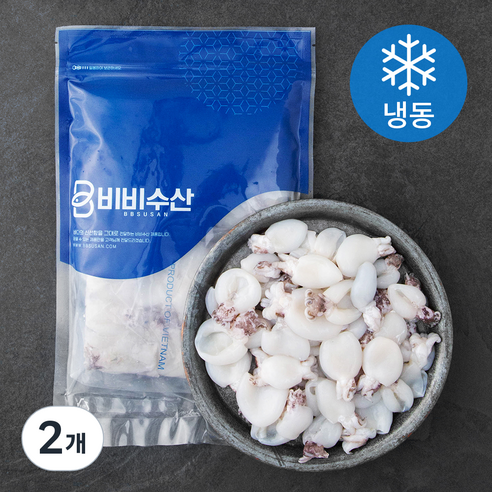 비비수산 손질한 베이비 갑오징어 2팩 (냉동), 2개, 400g