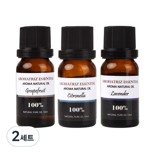 아로하트리즈 에센셜오일 그레이프 프룻 + 시트로 렐라 + 라벤다 프렌치, 2세트
