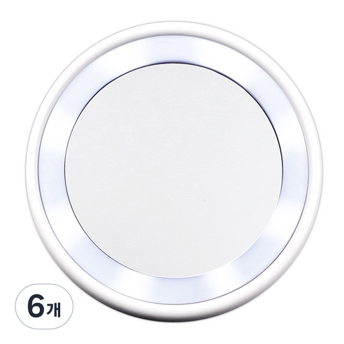 캣냅 LED 포켓 핸드미러, 화이트, 6개