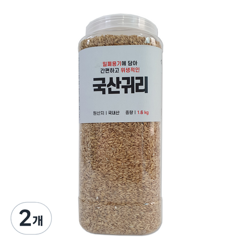 대한농산 통에담은 국산귀리, 2개, 1.6kg