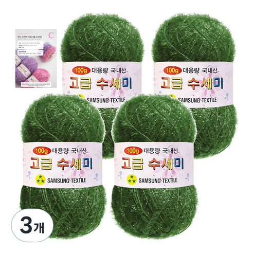 야나 대용량 수세미 100g x 4p + C 인쇄도안 8종 세트, 141 초록빛카키, 3개