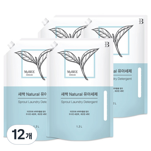마이비 새싹 내추럴 유아 세제 리필, 12개, 1200ml