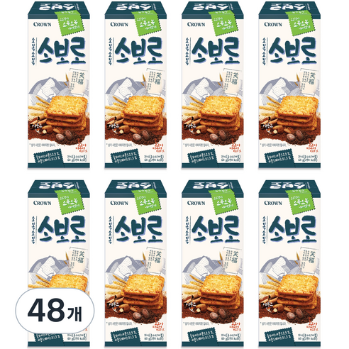 크라운 소복소복 소보로 과자, 60g, 48개