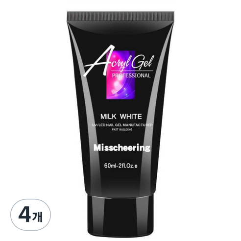 스위스녹스 손톱 연장 재료 베이직 폴리젤 60ml, 4개, 밀크화이트