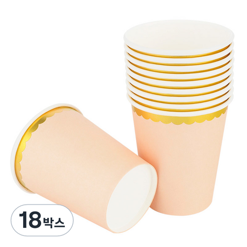 골드라인 파티컵 베이지 240ml, 18개