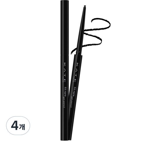 케이트 핏 레어 젤 펜슬 0.08g, BK-1 블랙, 4개