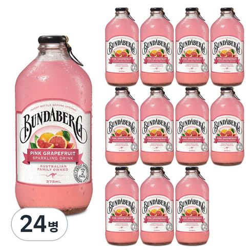 분다버그 핑크 그레이프푸르트 탄산음료, 375ml, 24병