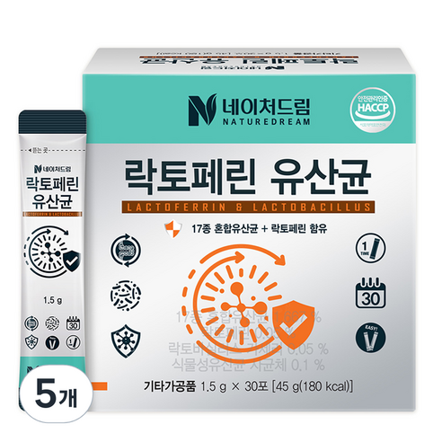 네이처드림 락토페린 유산균 30p, 5개, 45g