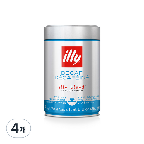 일리 : 데카 디카페인 분쇄커피, 250g, 4개