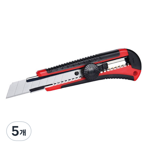 케이디와이 고무그립 고정형 커터칼 KC-80B, 5개