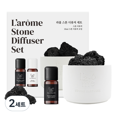 라홈 스톤 디퓨저 세트, 포레스트가든, 10ml, 2세트