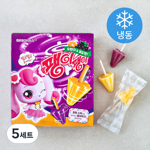 해태 팽이팽이 오렌지 10개입 + 포도 10개입 세트 (냉동), 14ml, 20개입, 5개
