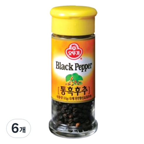 오뚜기 통흑후추, 50g, 6개