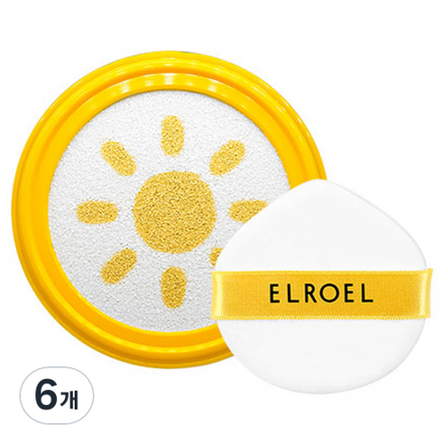 엘로엘 팡팡 옐로우 빅 선쿠션 플러스 리필 SPF50+PA++++, 25g, 6개