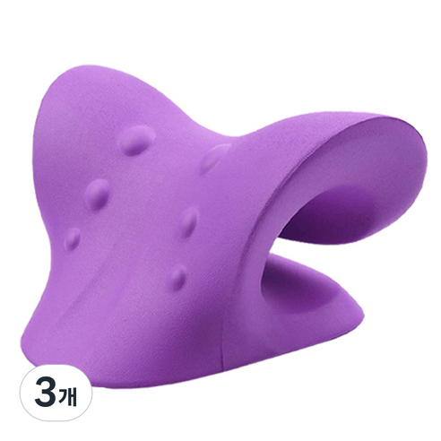 일상나눔 넥 스트레칭 베개, 퍼플, 22 x 13 x 13 cm, 3개