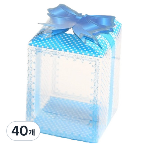 마켓감성 캔디 리본상자, 블루, 40개