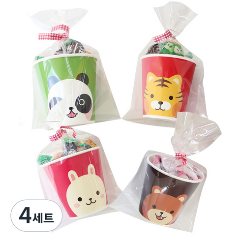 황씨네도시락 캐릭터종이컵 30p 랜덤 + OPP봉투 30p + 체크타이 30p, 4세트