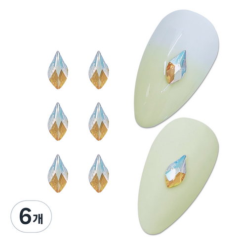 스와로브스키 네일스톤 7.5mm 2205 8p, 불꽃 라이트토파즈쉬머, 6개