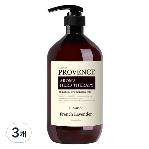 프로방스 프렌치 라벤더 샴푸, 1L, 3개