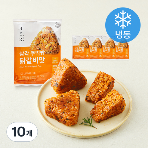 [로켓프레시] 바르닭 삼각주먹밥 닭갈비맛 (냉동), 100g, 10개