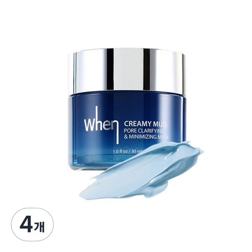 크리미 머드 포어 클라리파잉 앤 미니마이징 워시오프 마스크 30ml, 1개입, 4개