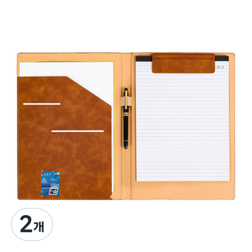 알로데 프리미엄 A4 마그넷 클립보드, TYPE 07 브라운 메모지포함, 2개