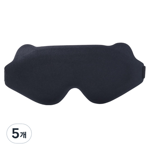 리브맨 메모리폼 인체공학 암막 수면안대 블랙, 5개, 1개입