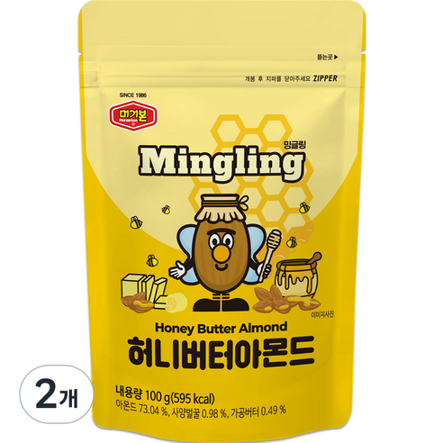 머거본 허니버터 아몬드, 100g, 2개