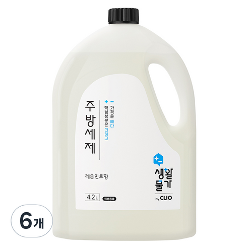 크리오 생활물가 주방세제 레몬민트향, 4.2L, 6개